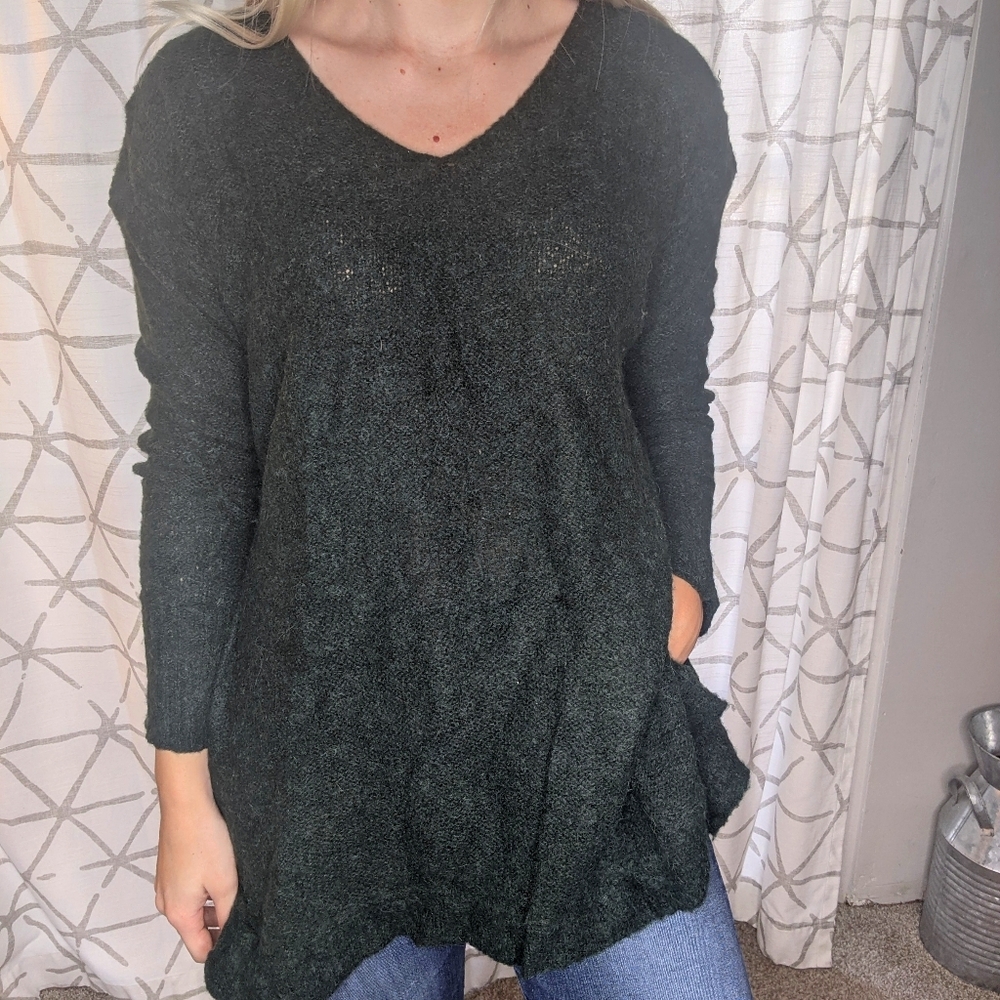 Free People Rich Dark Green Sweater